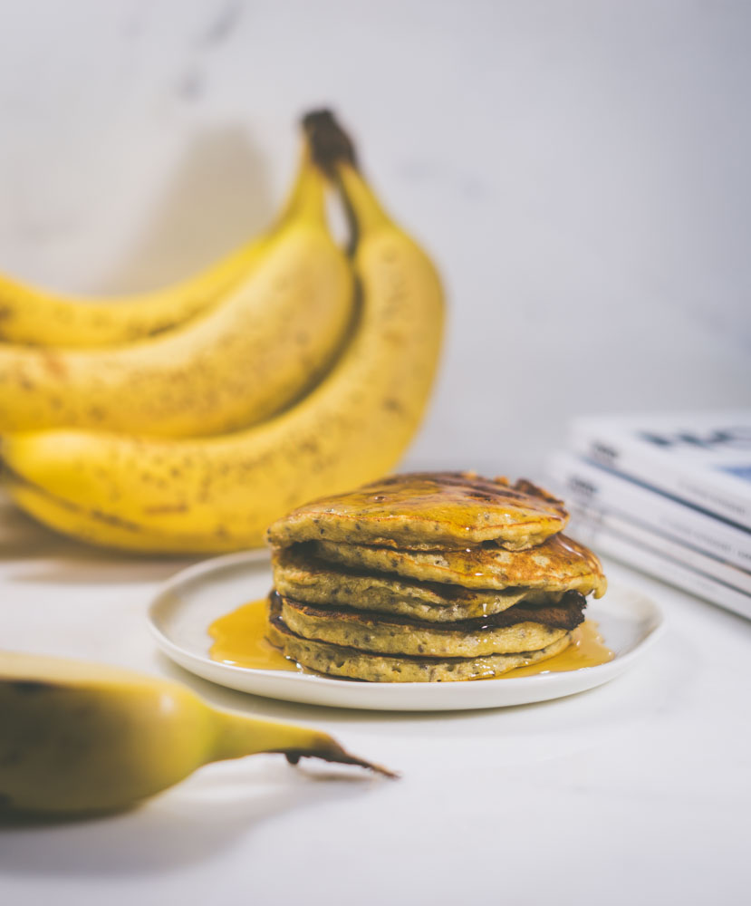 bananpannekake med chiafrø