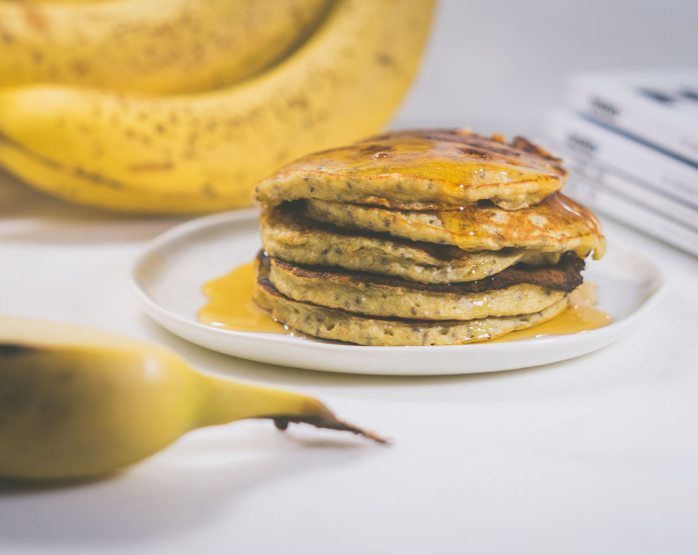 bananpannekake med chiafrø