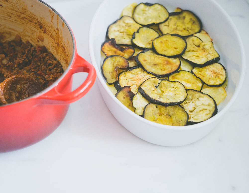 moussaka med potet og aubergine