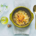 løksuppe med gratinert blomkål