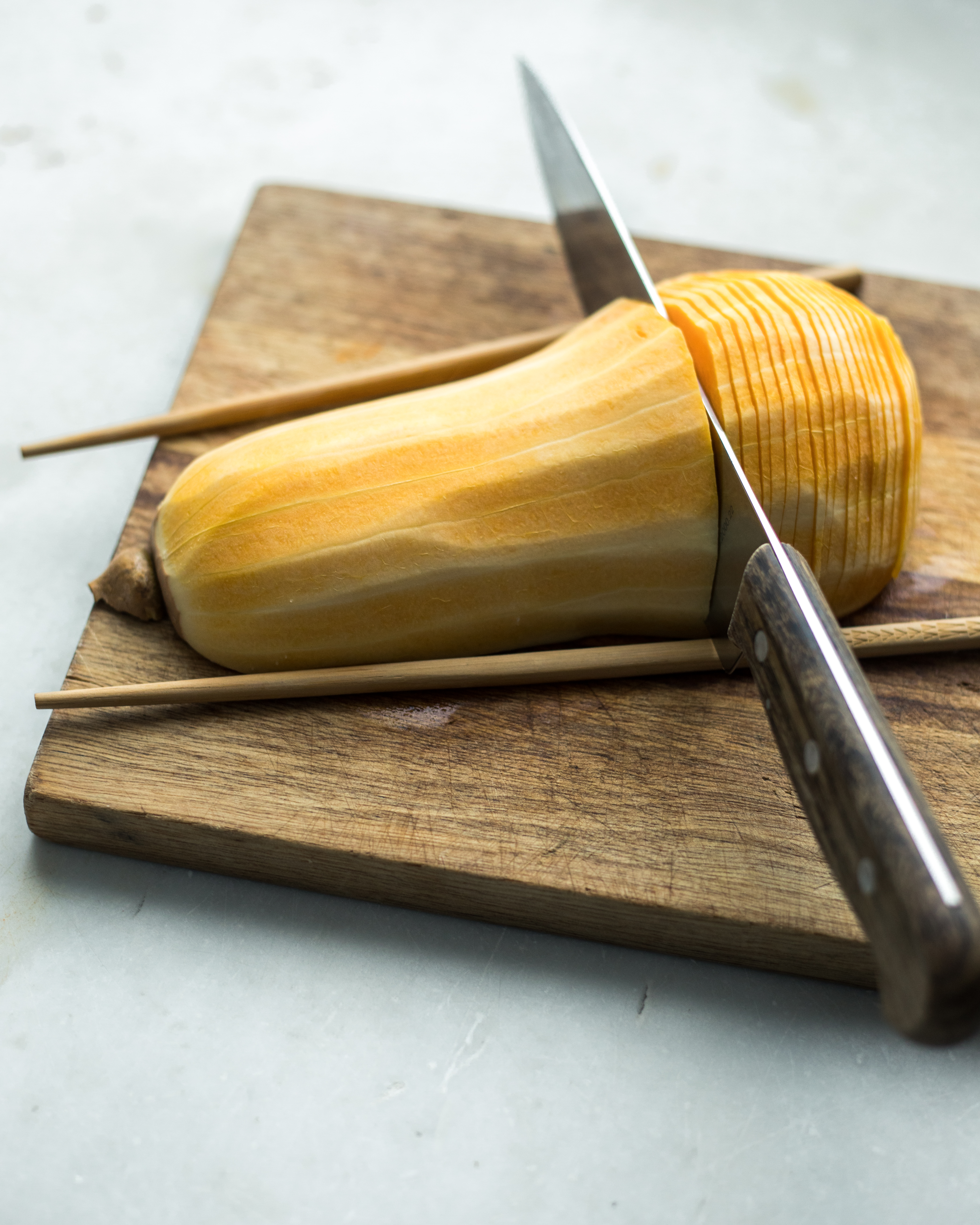 Hasselback Butternut Squash - Ovnsbakt gresskar