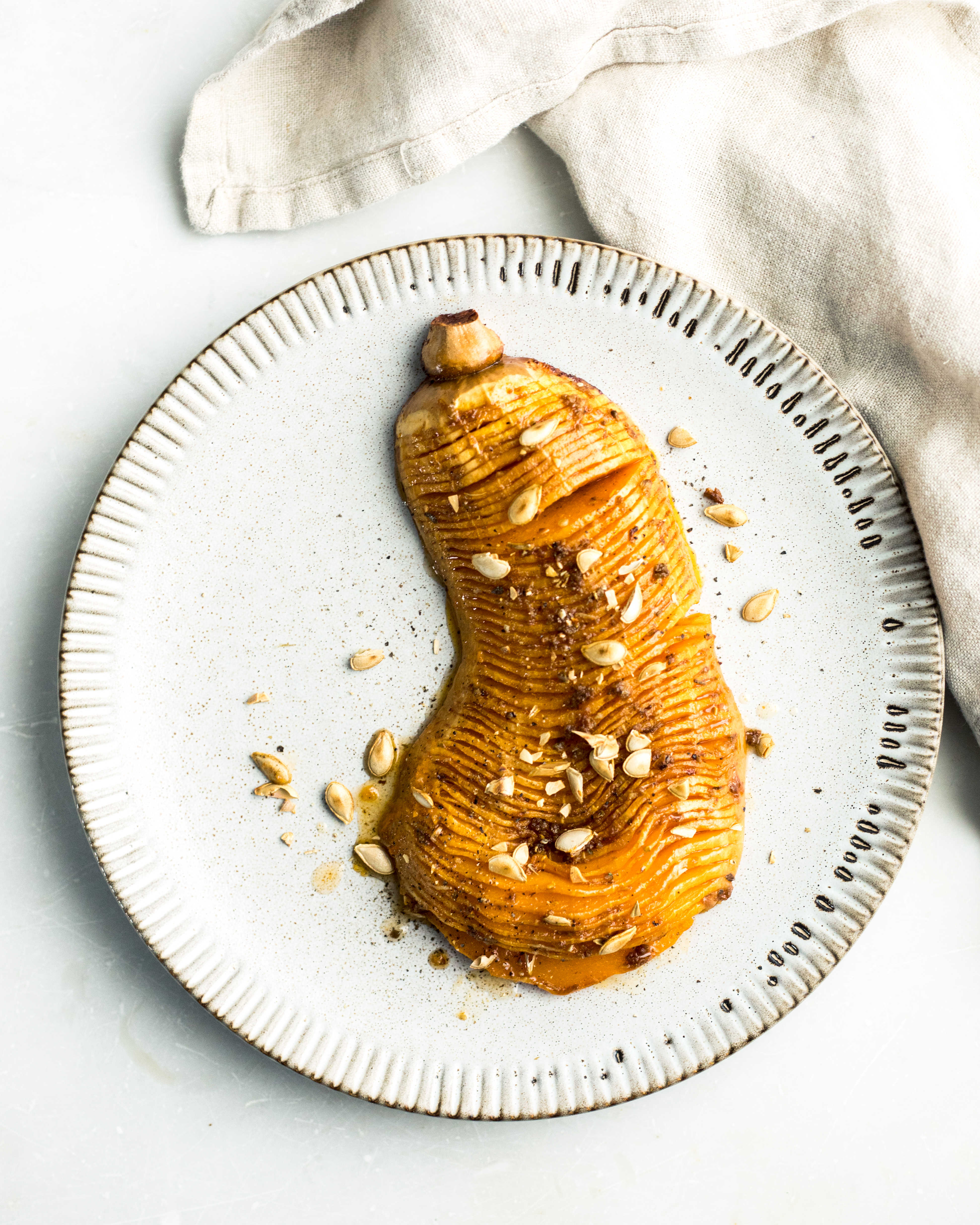 Hasselback Butternut Squash - Ovnsbakt gresskar