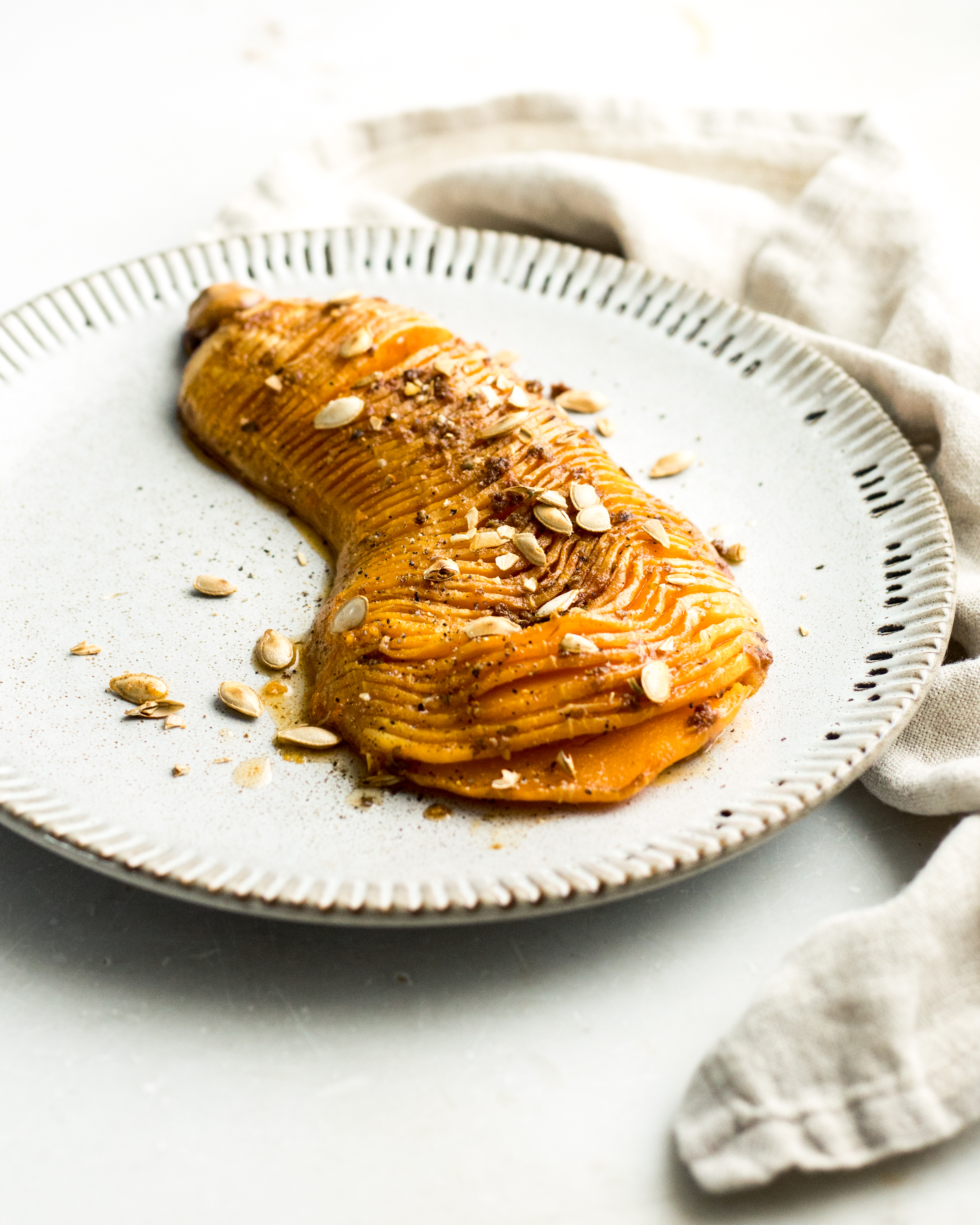 Hasselback Butternut Squash - Ovnsbakt gresskar